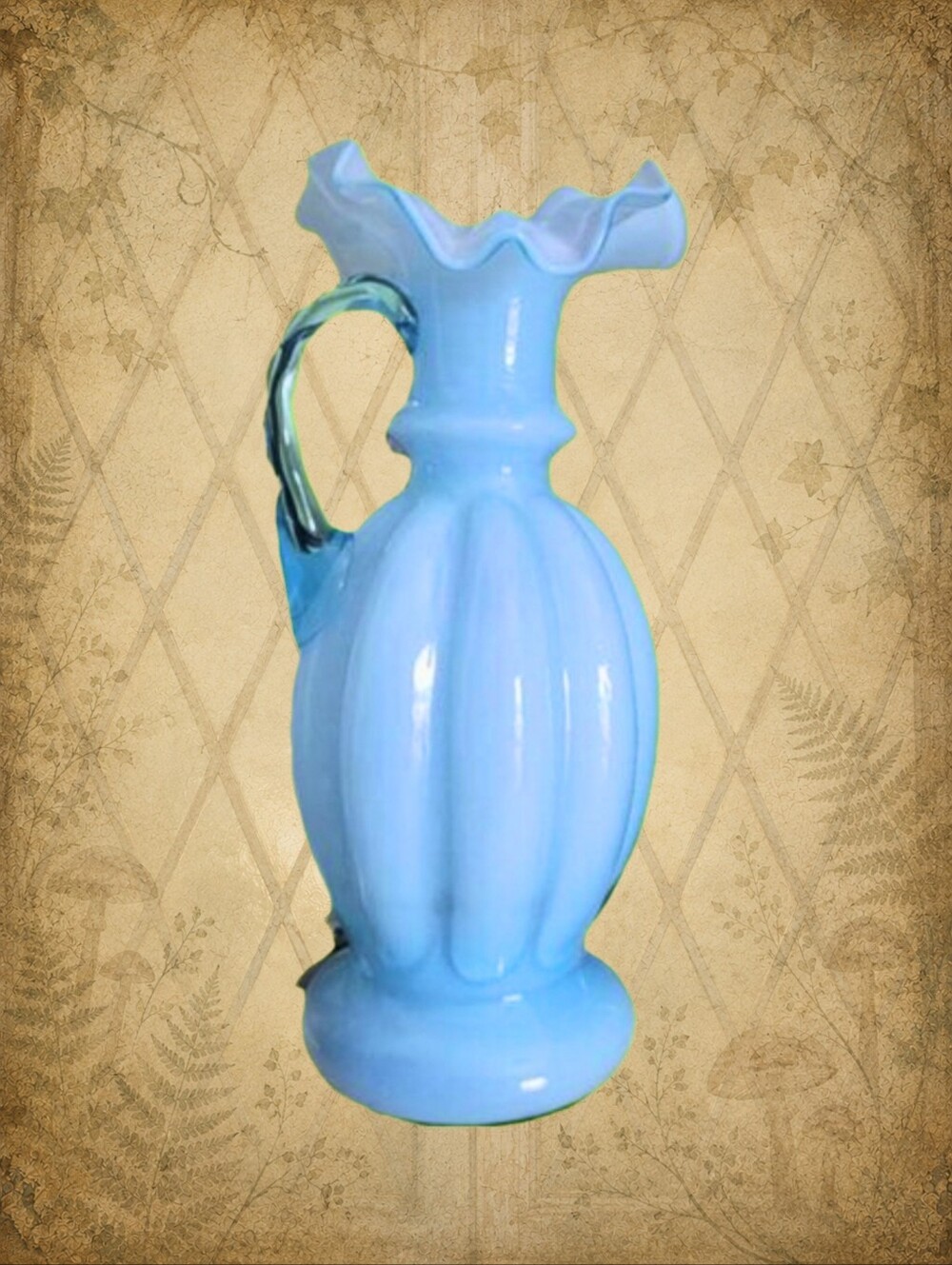 FENTON Blue Blown Glass Vase